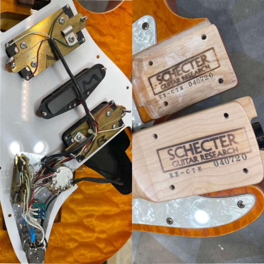 中古 エレキギター SCHECTER EX-24-CUSTOM AMBER Quilted Maple Top EX-V シェクター EXCEED エクシードの画像
