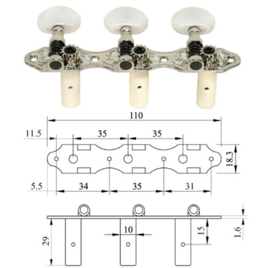 KIKUTANI GM-35SN クラシックギター用糸巻｜chuya-online｜02