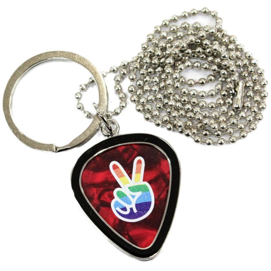 ギターピックホルダー PICK WORLD PickLace Frame PWPH10 V Sign Red ピックホルダー・ネックレス