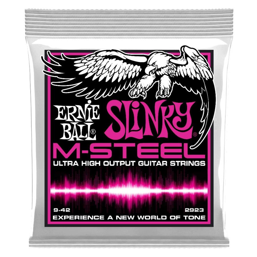 アーニーボール ERNIE BALL 2923 M-STEEL SUPER SLINKY エレキギター弦×3セット｜chuya-online