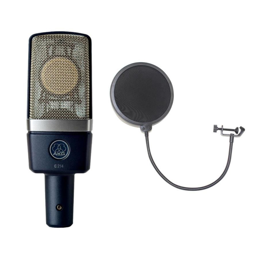 AKG - アーカーゲー C214 コンデンサーマイクロホン SD GAZER PF1 受けが良いかばい立て ポップブロッカー 受けが良い濾過器 2点仕掛ける コンデンサーマイク-楽器、器材-楽器、手芸、コレクション