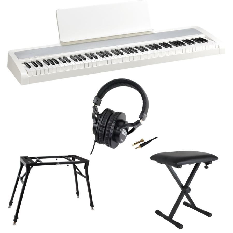 KORG B2 WH 電子ピアノ Dicon Audio 4本脚型 キーボードスタンド＆ベンチ SD GAZERヘッドホン 4点セット