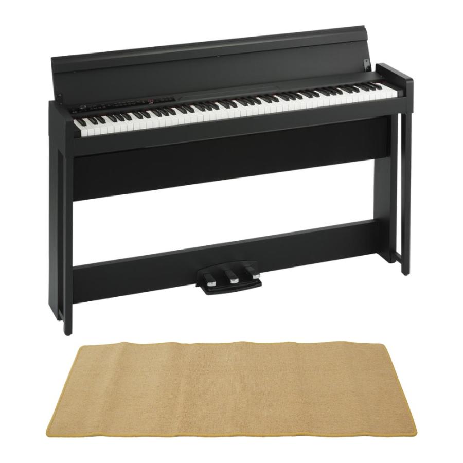 有名なコルグ KORG C1 AIR BK 電子ピアノ ピアノマット(クリーム)付きセット