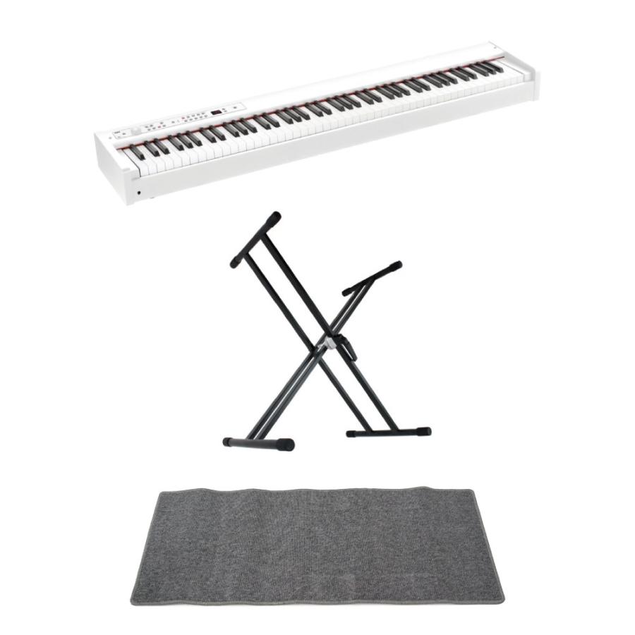 KORG D1 WH DIGITAL PIANO ホワイト 電子ピアノ X型スタンド ピアノマット(グレイ)付きセット