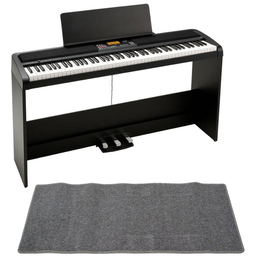 コルグ KORG XE20SP 88鍵盤 自動伴奏機能付き 電子ピアノ スタンド 3本足ペダルユニット付き ピアノマット(グレイ)付き