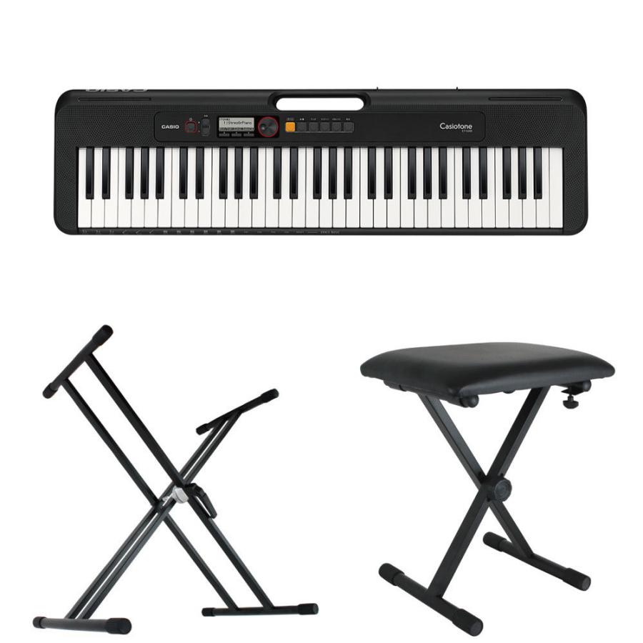 CASIO - カシオ CT-S200 BK Casiotone 61鍵盤楽器 鍵盤 黒いこと 鍵盤照明ランプ 鍵盤涼み台 3点仕かける [鍵盤楽器 Bset]