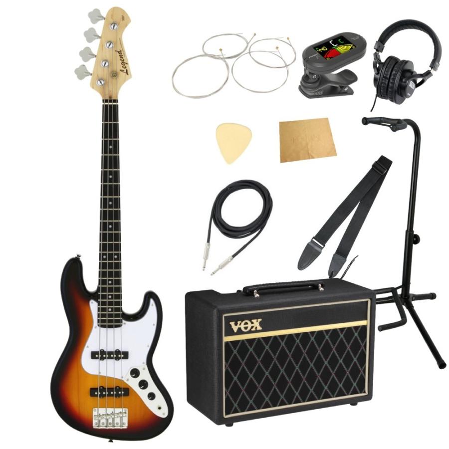 エレキベース 入門セット レジェンド ミニエレキベース LJB-MINI 3TS VOXアンプ付き 10点セット LEGEND ベース 初心者セット
