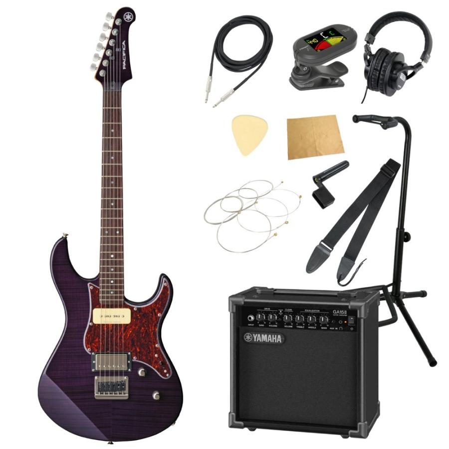 エレキギター 初心者セット ヤマハ パシフィカ ギター PACIFICA611HFM TPP GA15IIアンプ付き YAMAHA ギター 入門 11点セット