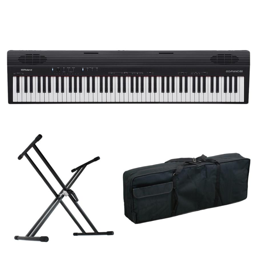 ローランド ROLAND GO-88 GO:PIANO88 エントリーキーボード ピアノ 88鍵盤 X型スタンド ケース付き セット [鍵盤 ACset]