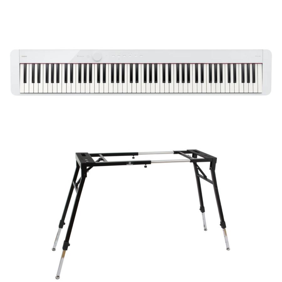 カシオ 電子ピアノ デジタルピアノ CASIO Privia PX-S1100 WE ホワイト キーボードスタンド 2点セット [鍵盤 Dset]