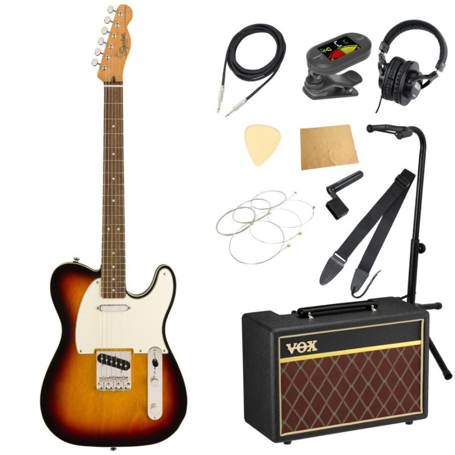 エレキギター 初心者セット スクワイヤー Classic Vibe '60s Custom Telecaster LRL 3TS VOXアンプ付き 入門11点 スクワイア Squier｜chuya-online