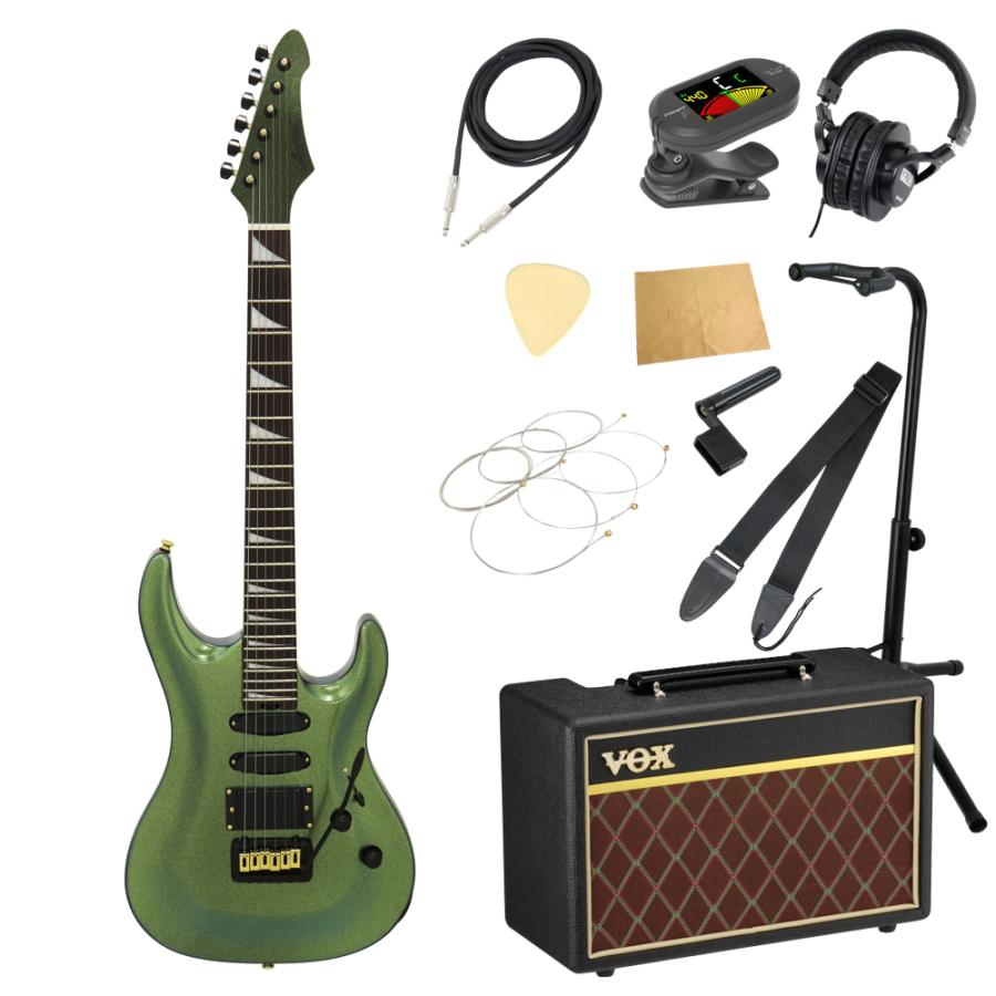 エレキギター 入門セット AriaProII MAC-CC GRBL VOXアンプ付き 11点