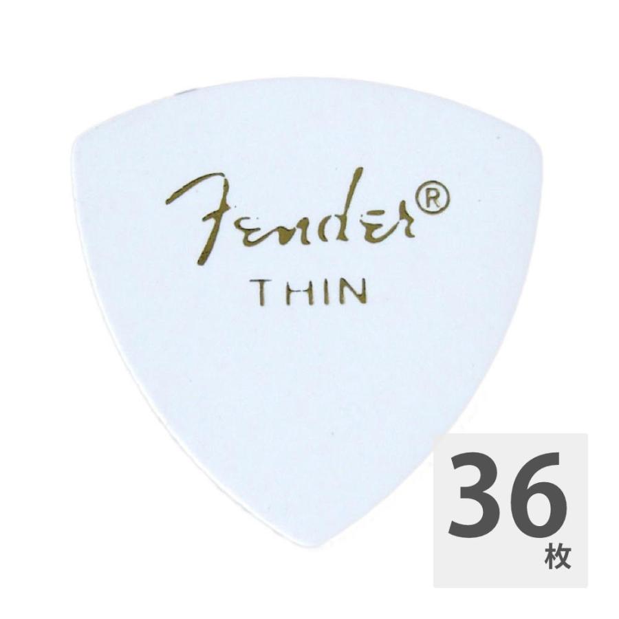 ギターピック 36枚 フェンダー Thin 346 Shape Classic Celluloid Picks White Fender