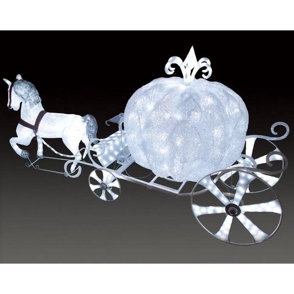クリスマス・イルミネーション】 LED電飾 クリスタルグロー 白馬の馬車