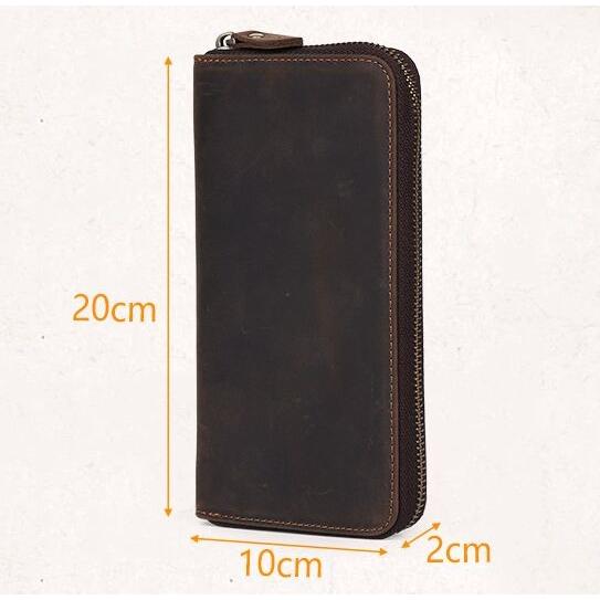 長財布 本革 メンズ レディース ラウンドファスナーセカンドバッグ 小銭入れ ヌメ革 小物 レザー ブラウン/ワイン2色 |  | 08