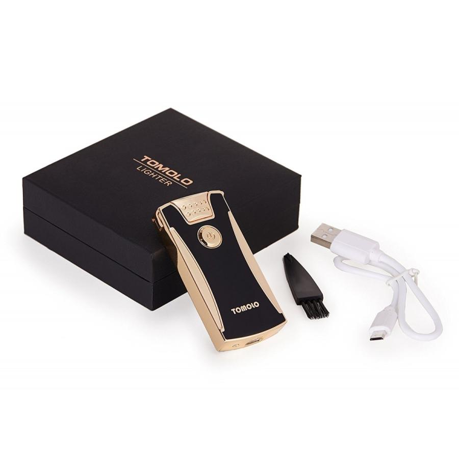 正規品 電子ライター USB充電式 高級ライター 防風 無炎 ガスオイル不要(ブラックゴールド) |  | 06