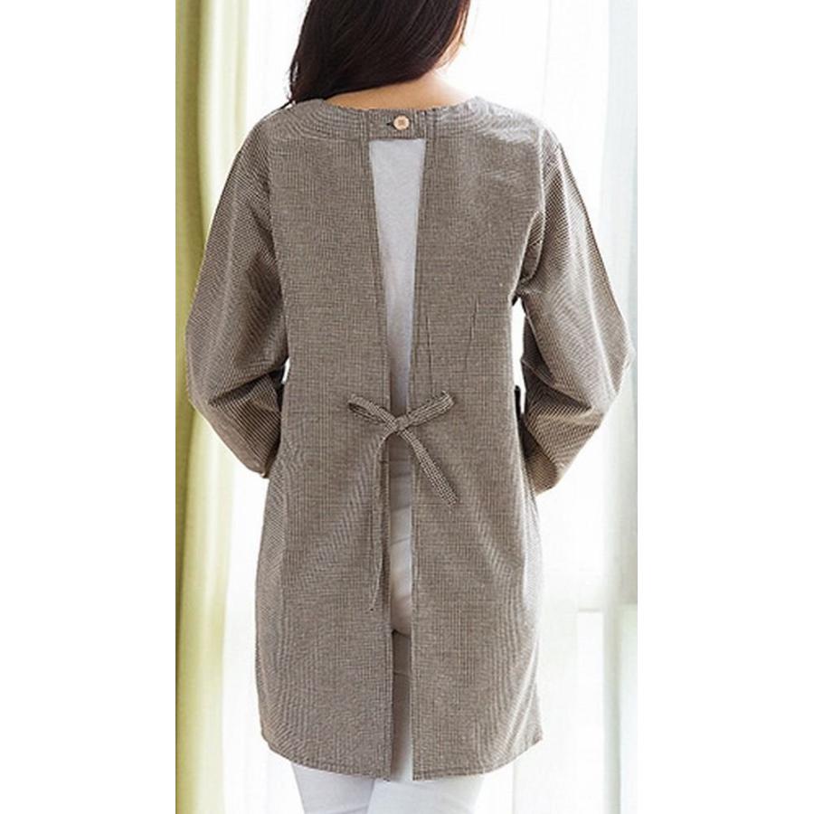 割烹着 保育士 かわいい キャラクター かっぽうぎ 長袖 ギンガム チェック柄 うさぎ 紫 パープルブラウン 赤 レッド 黒 ブラック |  | 11