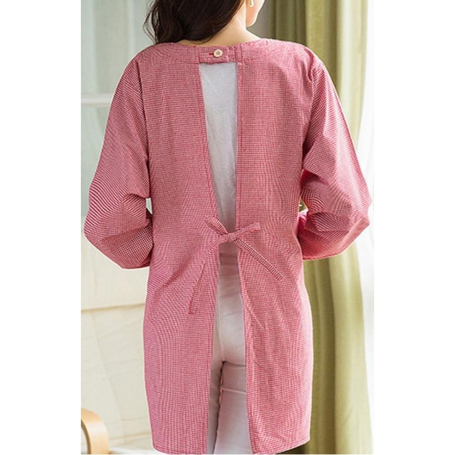 割烹着 保育士 かわいい キャラクター かっぽうぎ 長袖 ギンガム チェック柄 うさぎ 紫 パープルブラウン 赤 レッド 黒 ブラック |  | 03