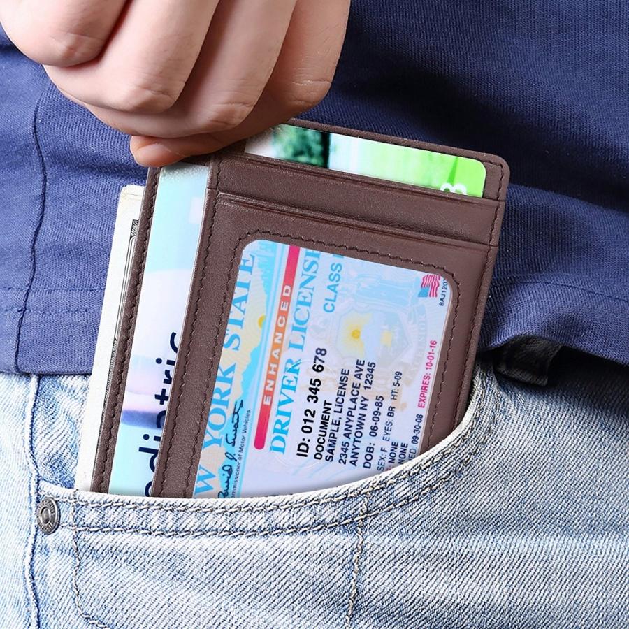 小さい財布 紙幣入れカードケース 定期入れ クレジットカード 身分証明書 ウォレット RFIDブロッキング 薄型カードケース |  | 05
