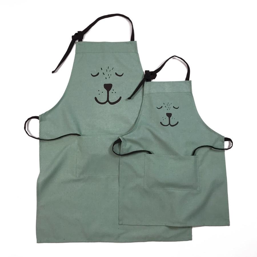 お手伝い 家庭用エプロン 親子エプロン お揃い セット 男女兼用 首掛け式 カフェ風キッチン大人サイズ子供サイズ萌え オレンジ グリーン ベージュ 3色 |  | 04