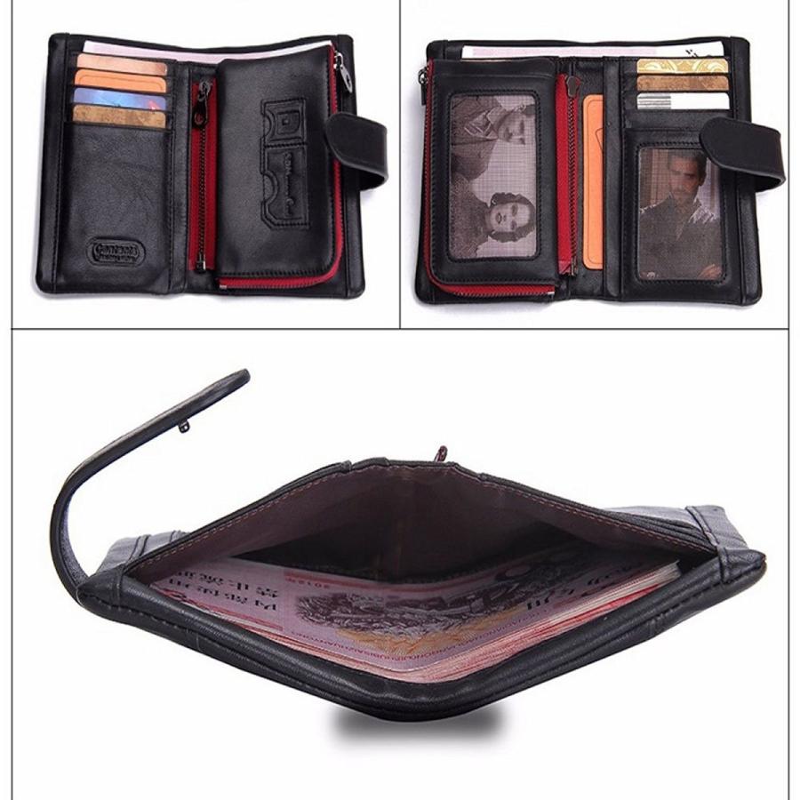 メンズ 本革 二つ折り財布 牛革 ラウンドファスナー 小銭入れ 免許証入れ カード８枚収納 コンパクト 柔らかい |  | 07