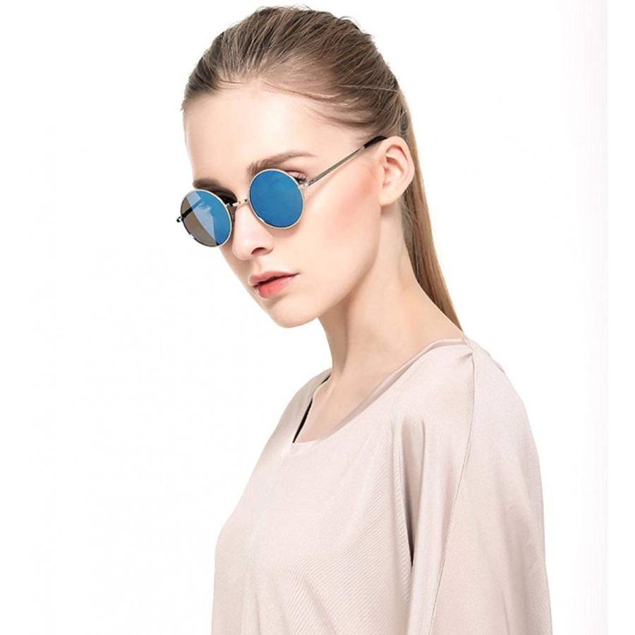 ラウンドメタル 丸型 サングラス 丸メガネ UVカット 軽量 クロス付き メンズ レディース 小物 |  | 06