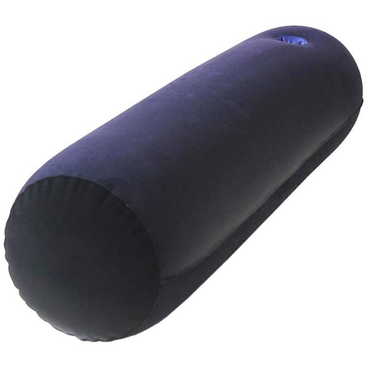インフレータブルパッド セックス枕 エアクッション インフレート式 ポンプ付き 抱き枕 腰枕 多用途 体位変換 高反発 円柱形 フロック 22cmx86cm | 