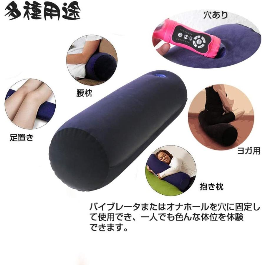 インフレータブルパッド セックス枕 エアクッション インフレート式 ポンプ付き 抱き枕 腰枕 多用途 体位変換 高反発 円柱形 フロック 22cmx86cm |  | 02