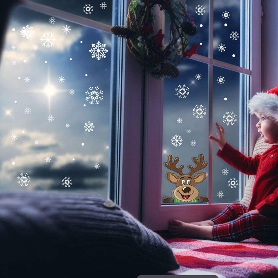 クリスマス 静電ステッカー 65pcs ウォールステッカー 窓ステッカー 雪 サンター　クリスマスツリー トナカイ merry christmas |  | 03