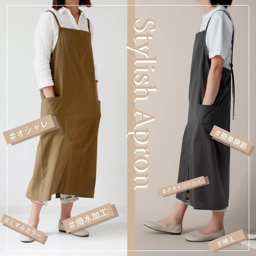 バックスタイルがオシャレな ロングエプロン 薄手・軽量・撥水 190g ４色展開 男女兼用 着丈96cm |  | 05