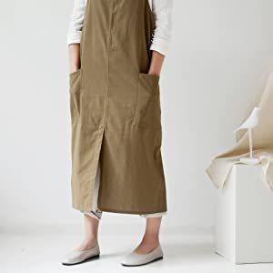 バックスタイルがオシャレな ロングエプロン 薄手・軽量・撥水 190g ４色展開 男女兼用 着丈96cm |  | 12