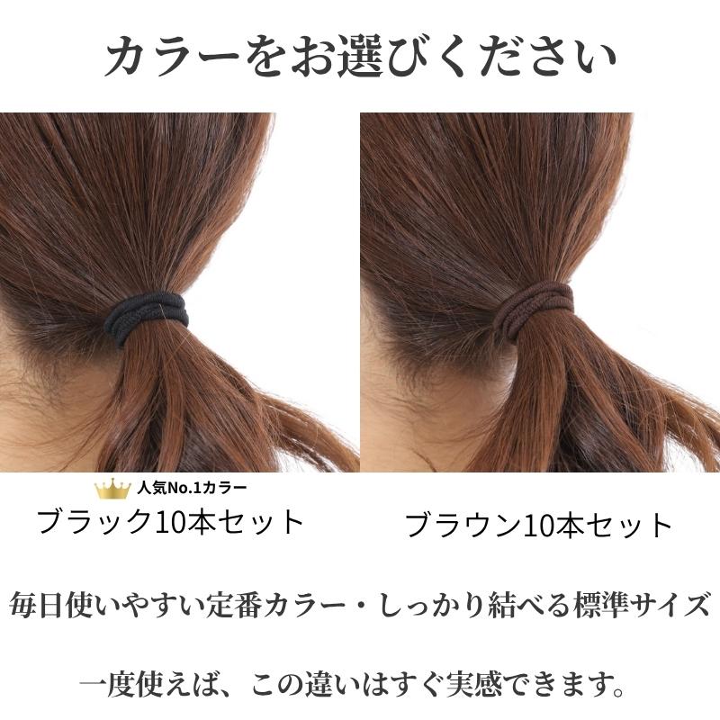 ヘアゴム 日本製 黒 切れにくい 太め 強力 跡がつきにくい 髪ゴム