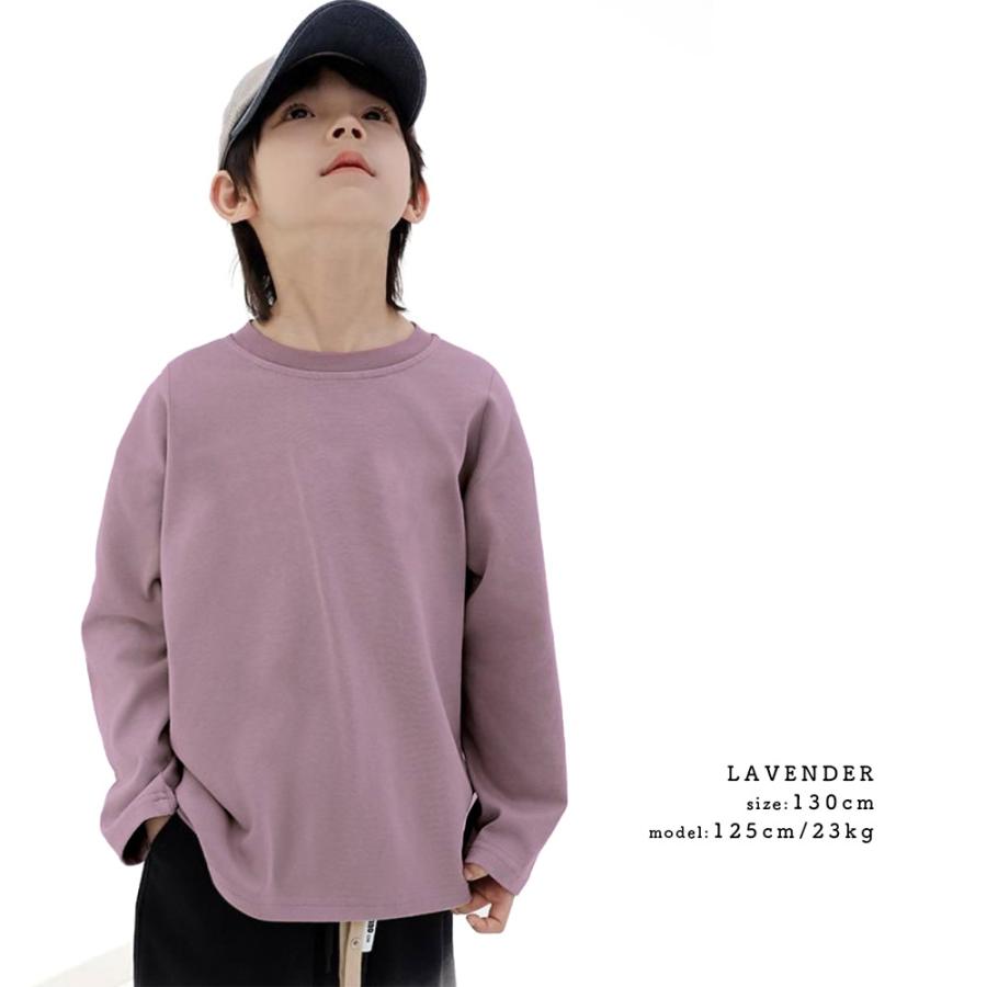 長袖Tシャツ キッズ 綿 子供 無地 通学 通園 コットン シンプル ロングTシャツ ロンT Tシャツ｜ciaociaokids｜14