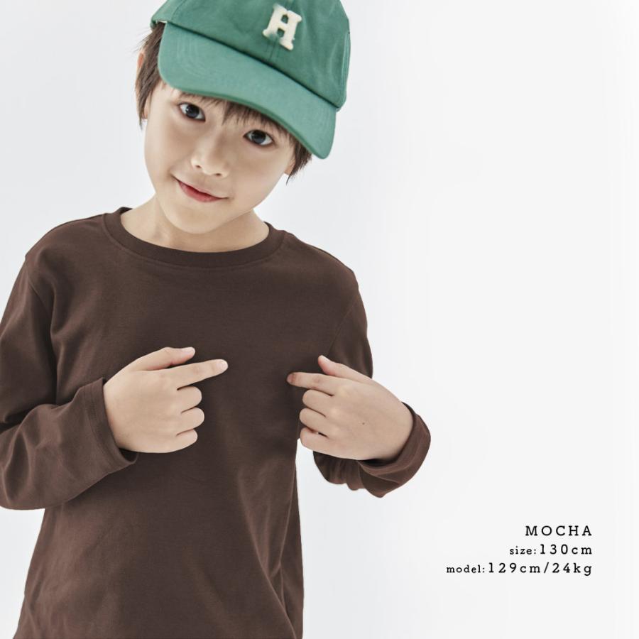 長袖Tシャツ キッズ 綿 子供 無地 通学 通園 コットン シンプル ロングTシャツ ロンT Tシャツ｜ciaociaokids｜06