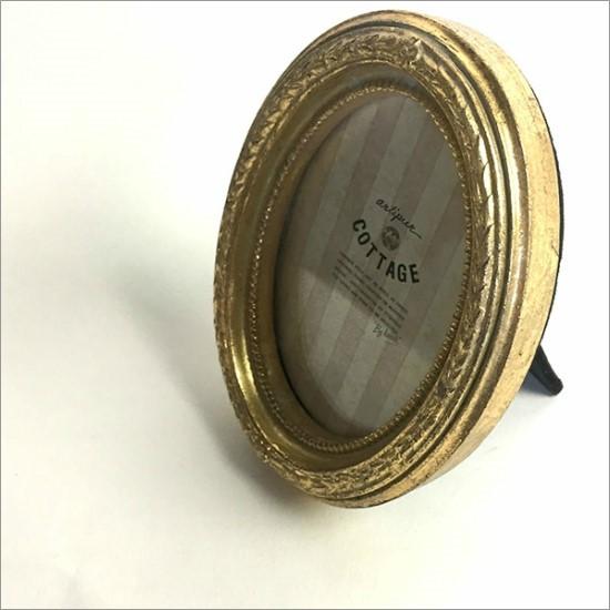 メール便送料無料】 アンティーク フォトフレーム オーバル ゴールド