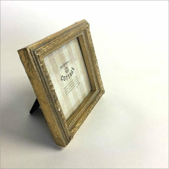 メール便送料無料】 アンティーク フォトフレーム スクエア ゴールド