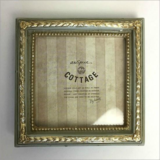 メール便送料無料】 アンティーク フォトフレーム スクエア グレー