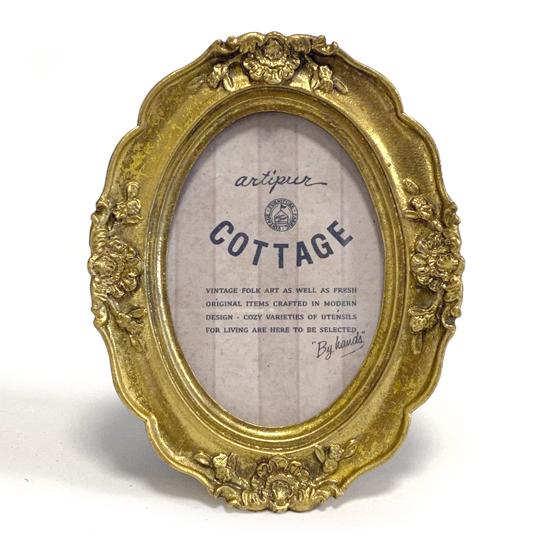 メール便送料無料】 アンティーク フォトフレーム オーバル ゴールド