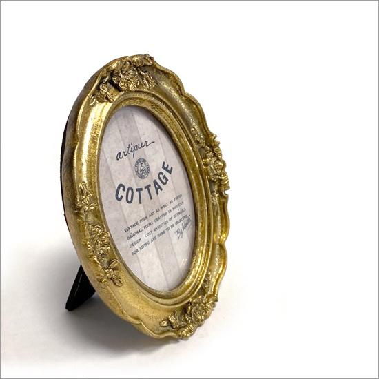 メール便送料無料】 アンティーク フォトフレーム オーバル ゴールド