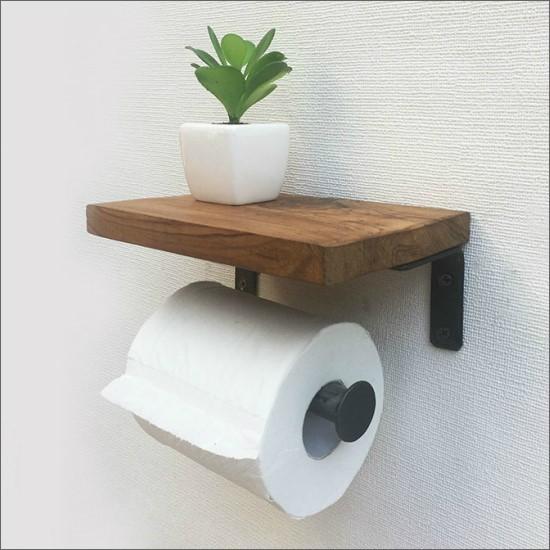 チーク アイアン ペーパーホルダー トイレットペーパーホルダー お洒落 おしゃれ 木製 アンティーク 棚 天然木 レトロ ウォールシェルフ 古材 インダストリアル 家具と雑貨 Cicak Tokek 通販 Yahoo ショッピング