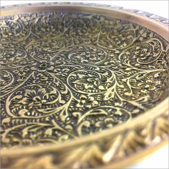 ブラス ラウンド トレイ アンティークゴールド 真鍮 トレー 小物入れ