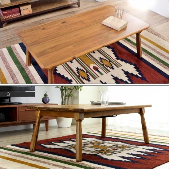 アカシア こたつ テーブル 105×60cm 天然木 長方形 北欧 ローテーブル