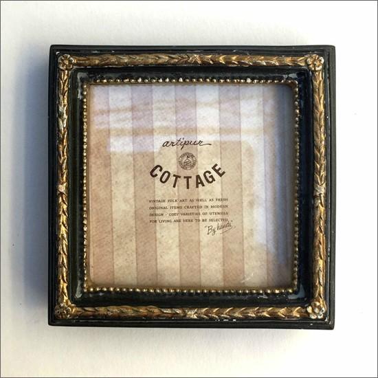 メール便送料無料】 アンティーク フォトフレーム スクエア ブラック