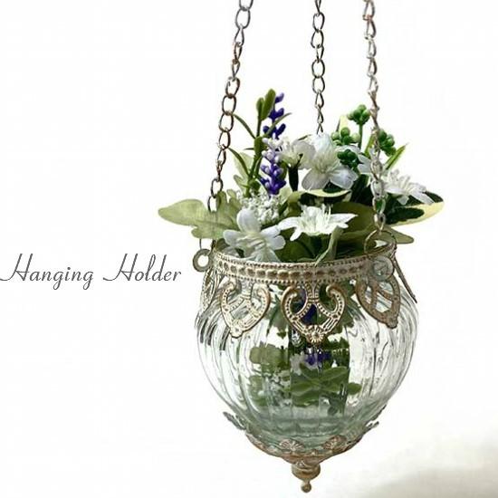 アイアン ガラス ハンギングホルダー アンティーク ホワイト フラワーベース 花器 インテリア お洒落 花びん おしゃれ キャンドルホルダー フラワーポット Akz 家具と雑貨 Cicak Tokek 通販 Yahoo ショッピング