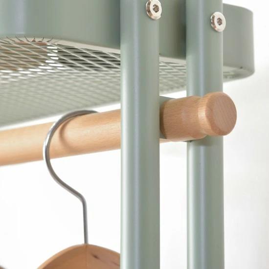 収納棚付き ハンガーラック 幅50cm キャスター付き 洋服掛け コート