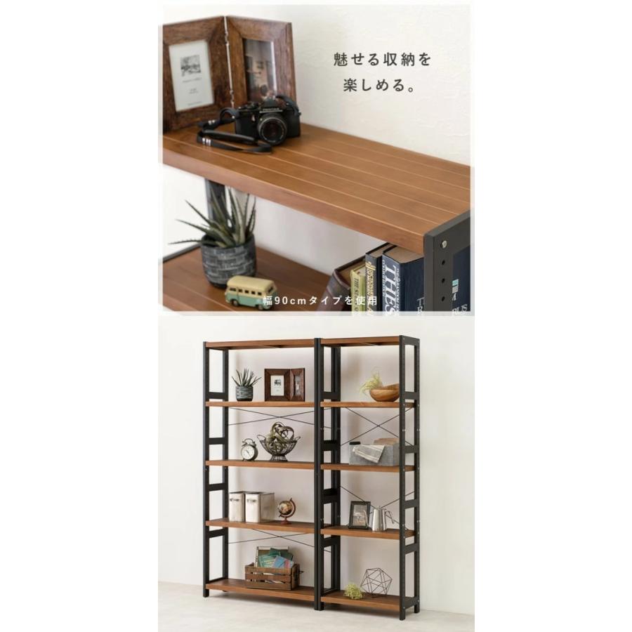 4色から選べる 木製 オープンラック 5段 幅60cm 棚 ウッド 白 ホワイト