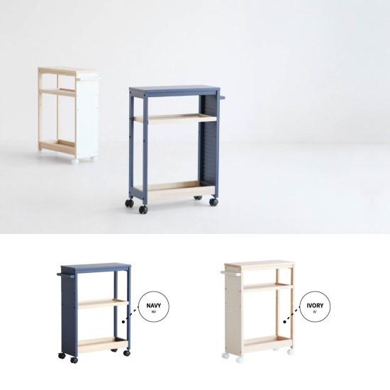 有孔ボード付き マルチワゴン キャスター付き 幅54cm 3段 キッチン