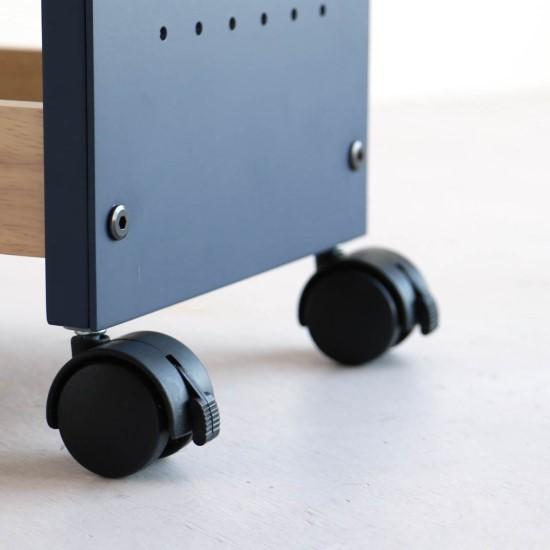 有孔ボード付き マルチワゴン キャスター付き 幅54cm 3段 キッチン