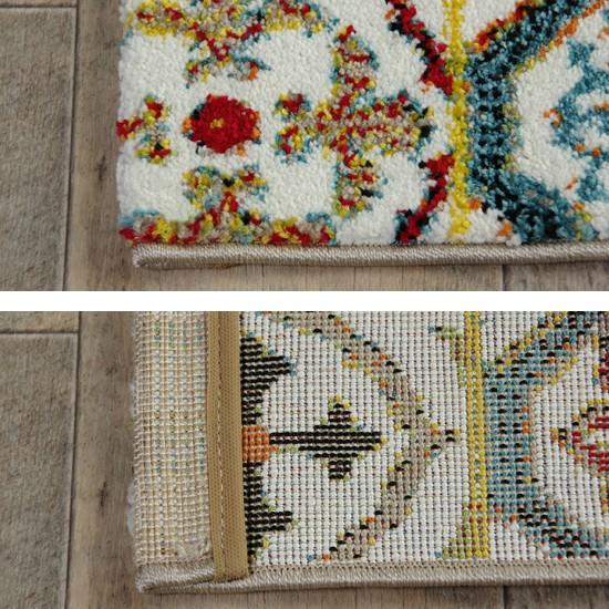 トルコ製 ウィルトン織 タイル柄 玄関マット 70×120cm ラグ ラグマット