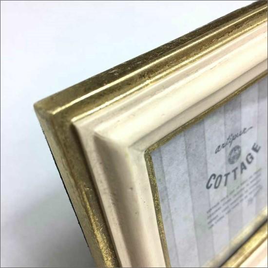 メール便送料無料】 アンティーク フォトフレーム スクエア アイボリー